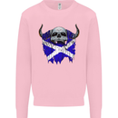 Scotland Flag Skull Scottish Biker Gothic Kids Sweatshirt Jumper Light Pink