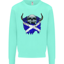 Scotland Flag Skull Scottish Biker Gothic Kids Sweatshirt Jumper Peppermint