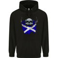 Scotland Flag Skull Scottish Biker Gothic Mens 80% Cotton Hoodie Black
