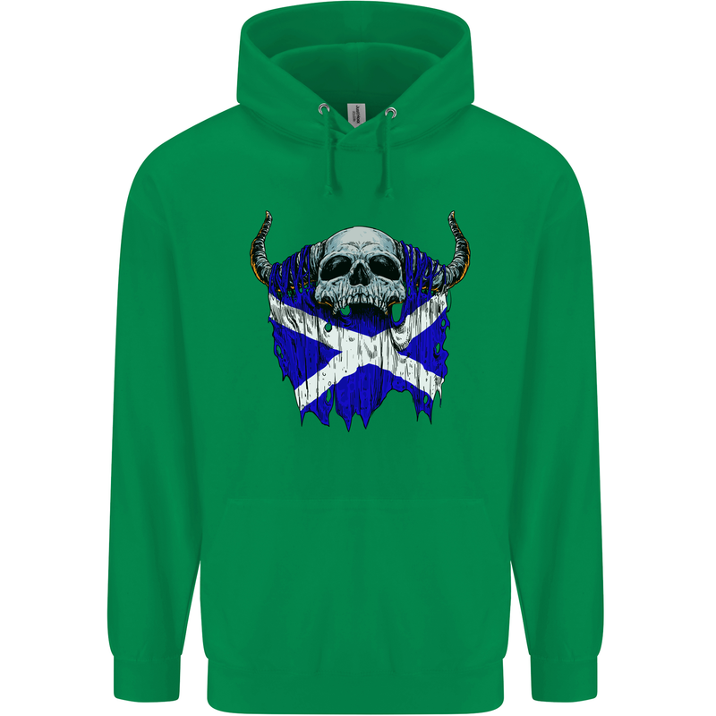 Scotland Flag Skull Scottish Biker Gothic Mens 80% Cotton Hoodie Irish Green