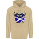 Scotland Flag Skull Scottish Biker Gothic Mens 80% Cotton Hoodie Sand