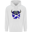 Scotland Flag Skull Scottish Biker Gothic Mens 80% Cotton Hoodie White