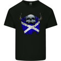 Scotland Flag Skull Scottish Biker Gothic Mens Cotton T-Shirt Tee Top Black