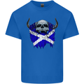 Scotland Flag Skull Scottish Biker Gothic Mens Cotton T-Shirt Tee Top Royal Blue
