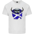 Scotland Flag Skull Scottish Biker Gothic Mens Cotton T-Shirt Tee Top White