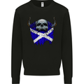 Scotland Flag Skull Scottish Biker Gothic Mens Sweatshirt Jumper Black