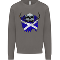 Scotland Flag Skull Scottish Biker Gothic Mens Sweatshirt Jumper Charcoal