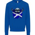 Scotland Flag Skull Scottish Biker Gothic Mens Sweatshirt Jumper Royal Blue