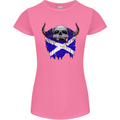 Scotland Flag Skull Scottish Biker Gothic Womens Petite Cut T-Shirt Azalea