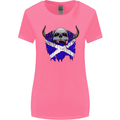 Scotland Flag Skull Scottish Biker Gothic Womens Wider Cut T-Shirt Azalea