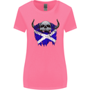 Scotland Flag Skull Scottish Biker Gothic Womens Wider Cut T-Shirt Azalea
