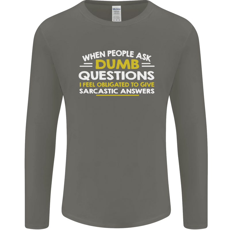 Scotland Funny Scottish SCI-FI Text Mens Long Sleeve T-Shirt Charcoal