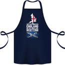 Scotland My Roots Are Scottish Cotton Apron 100% Organic Navy Blue