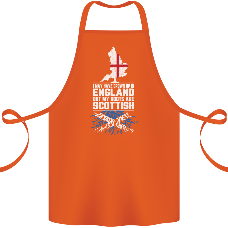 Scotland My Roots Are Scottish Cotton Apron 100% Organic Orange