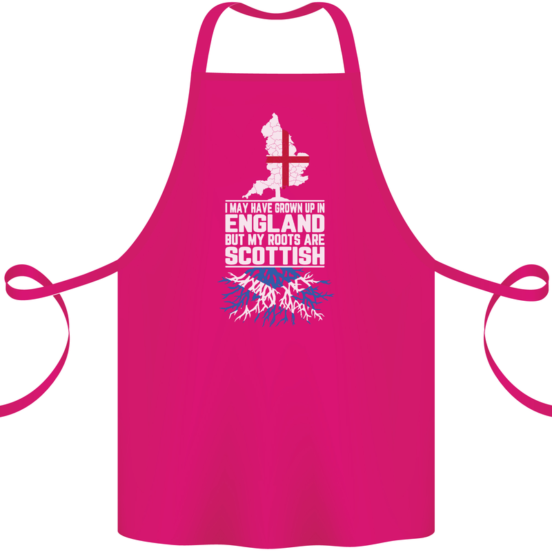 Scotland My Roots Are Scottish Cotton Apron 100% Organic Pink