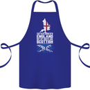 Scotland My Roots Are Scottish Cotton Apron 100% Organic Royal Blue