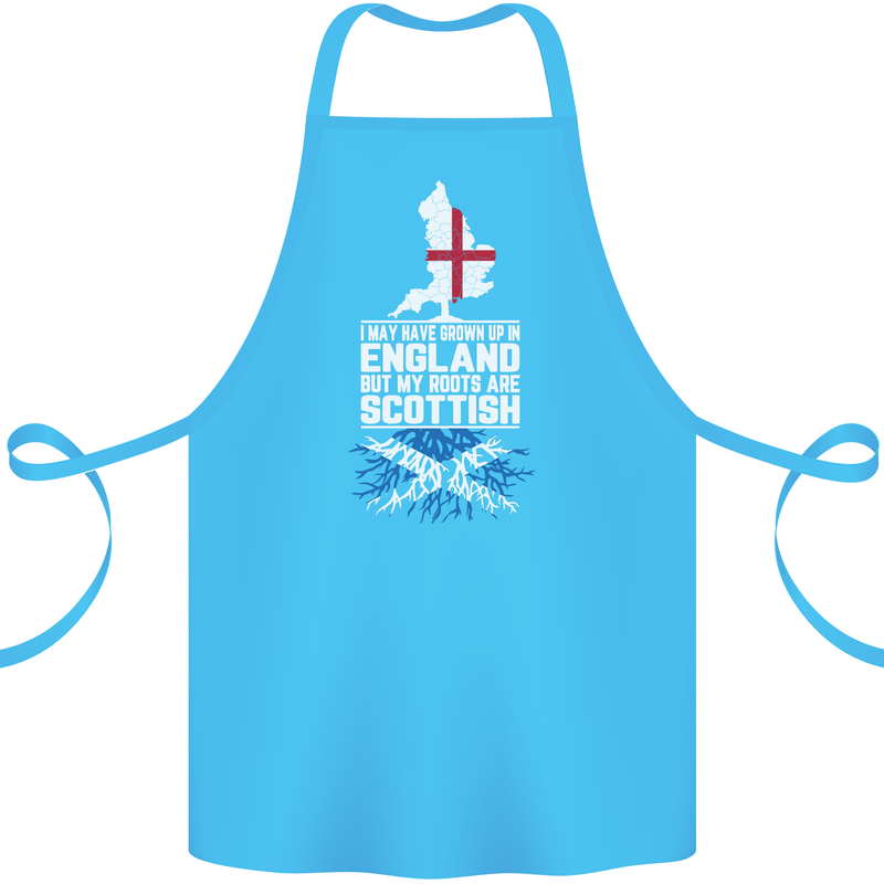 Scotland My Roots Are Scottish Cotton Apron 100% Organic Turquoise