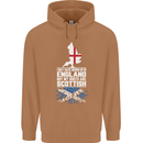 Scotland My Roots Are Scottish Mens 80% Cotton Hoodie Caramel Latte