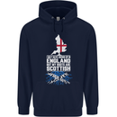 Scotland My Roots Are Scottish Mens 80% Cotton Hoodie Navy Blue