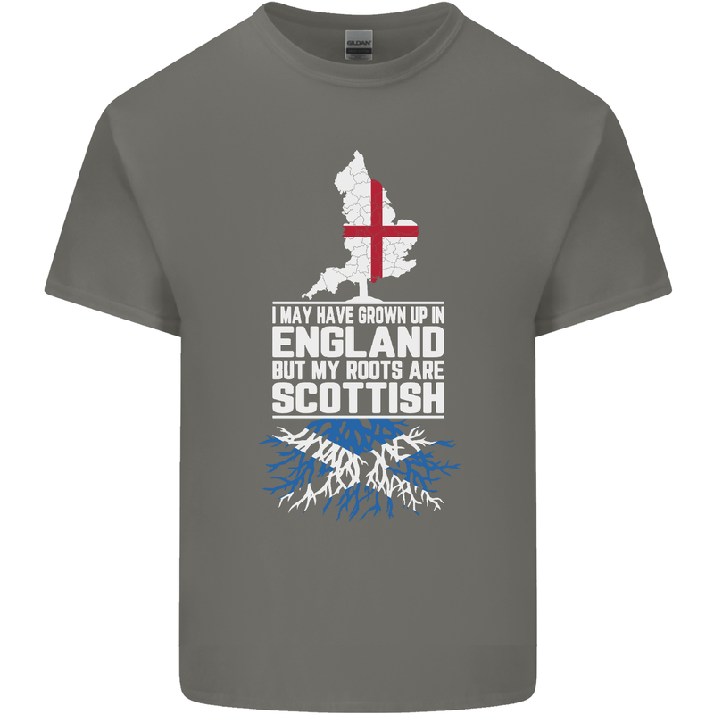 Scotland My Roots Are Scottish Mens Cotton T-Shirt Tee Top Charcoal