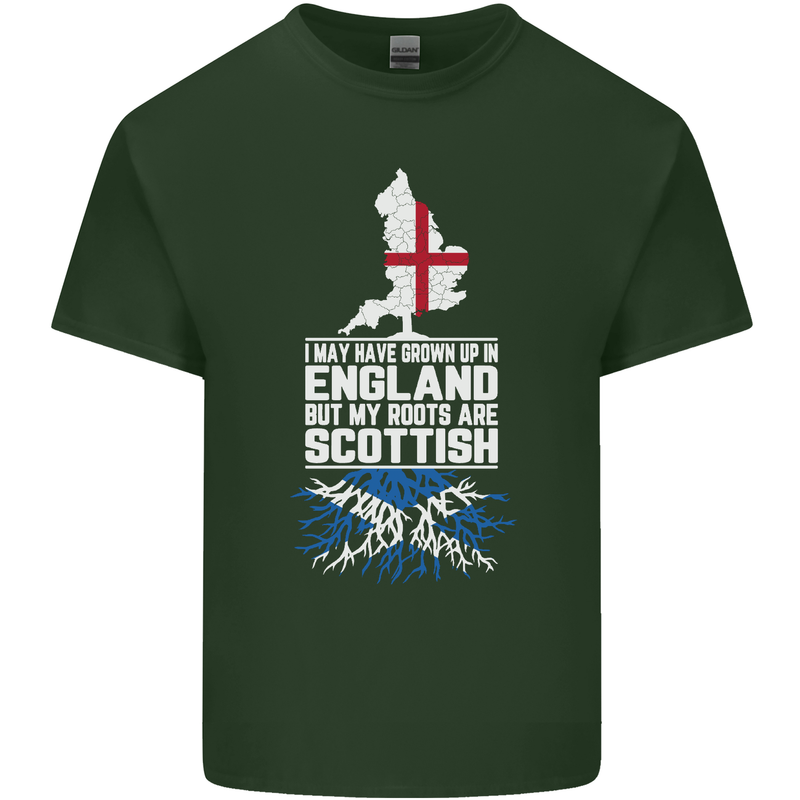 Scotland My Roots Are Scottish Mens Cotton T-Shirt Tee Top Forest Green