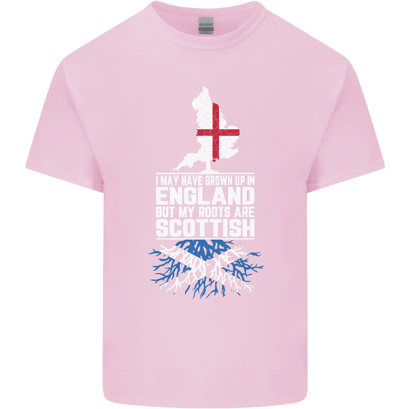 Scotland My Roots Are Scottish Mens Cotton T-Shirt Tee Top Light Pink