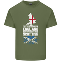 Scotland My Roots Are Scottish Mens Cotton T-Shirt Tee Top Military Green