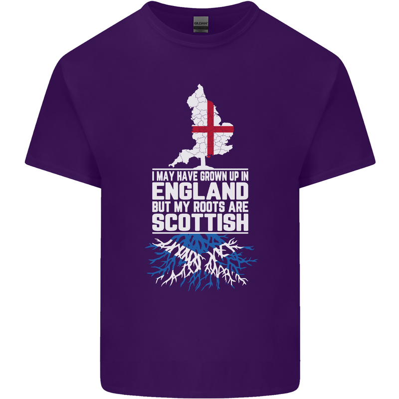 Scotland My Roots Are Scottish Mens Cotton T-Shirt Tee Top Purple