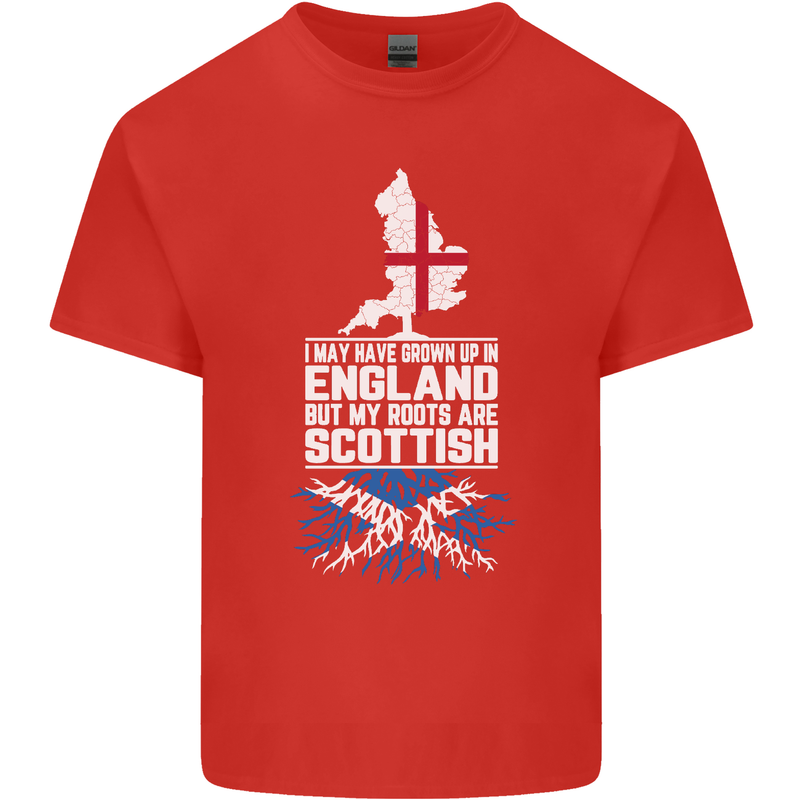 Scotland My Roots Are Scottish Mens Cotton T-Shirt Tee Top Red