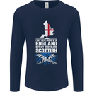 Scotland My Roots Are Scottish Mens Long Sleeve T-Shirt Navy Blue