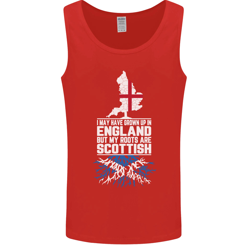 Scotland My Roots Are Scottish Mens Vest Tank Top Red