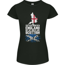 Scotland My Roots Are Scottish Womens Petite Cut T-Shirt Black