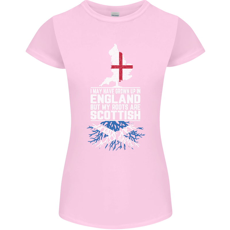 Scotland My Roots Are Scottish Womens Petite Cut T-Shirt Light Pink