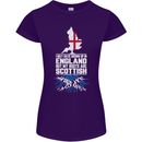 Scotland My Roots Are Scottish Womens Petite Cut T-Shirt Purple