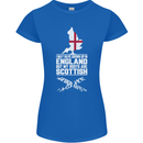 Scotland My Roots Are Scottish Womens Petite Cut T-Shirt Royal Blue
