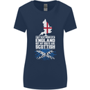 Scotland My Roots Are Scottish Womens Wider Cut T-Shirt Navy Blue