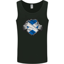 Scottish Flag Ripped Torn Gym Scotland Mens Vest Tank Top Black