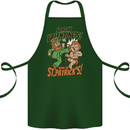 Screw Valentine's Day Funny St. Patrick's Cotton Apron 100% Organic Forest Green