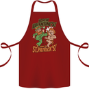Screw Valentine's Day Funny St. Patrick's Cotton Apron 100% Organic Maroon