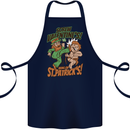 Screw Valentine's Day Funny St. Patrick's Cotton Apron 100% Organic Navy Blue