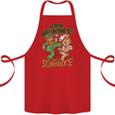 Screw Valentine's Day Funny St. Patrick's Cotton Apron 100% Organic Red