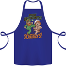 Screw Valentine's Day Funny St. Patrick's Cotton Apron 100% Organic Royal Blue