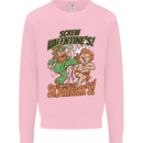 Screw Valentine's Day Funny St. Patrick's Kids Sweatshirt Jumper Light Pink