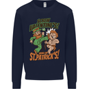 Screw Valentine's Day Funny St. Patrick's Kids Sweatshirt Jumper Navy Blue