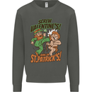 Screw Valentine's Day Funny St. Patrick's Kids Sweatshirt Jumper Storm Grey