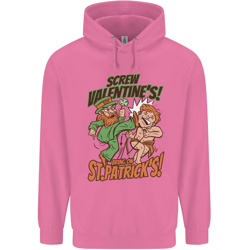Screw Valentine's Day Funny St. Patrick's Mens 80% Cotton Hoodie Azelea