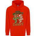 Screw Valentine's Day Funny St. Patrick's Mens 80% Cotton Hoodie Bright Red