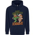 Screw Valentine's Day Funny St. Patrick's Mens 80% Cotton Hoodie Navy Blue