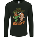 Screw Valentine's Day Funny St. Patrick's Mens Long Sleeve T-Shirt Black