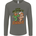 Screw Valentine's Day Funny St. Patrick's Mens Long Sleeve T-Shirt Charcoal